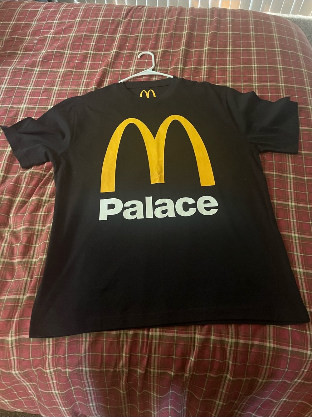 PALACE Black Tee with Large Yellow and White Logo